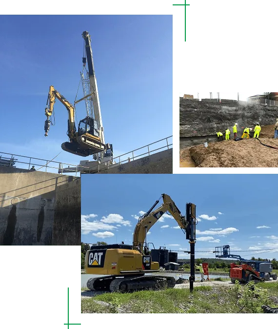 Excavation and drilling equipment in construction projects