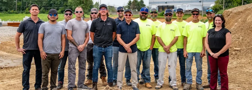 Construction crew group photo on job site